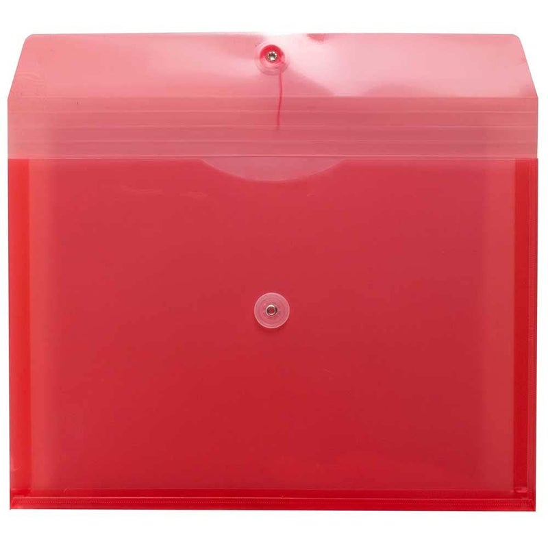 JAM Paper Plastic Envelope with Button and String Tie Closure - Legal Booklet - 9 3/4" x 14 1/2" x 1 1/4"- Assorted Primary Colors - 6/pack - Image 5